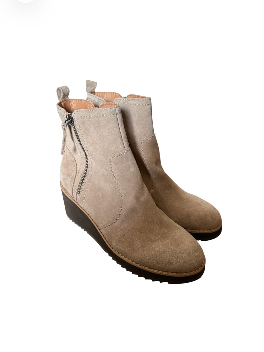 Earth Cinto Beige Suede Platform Wedge Ankle Boots-NWT Size 9.5